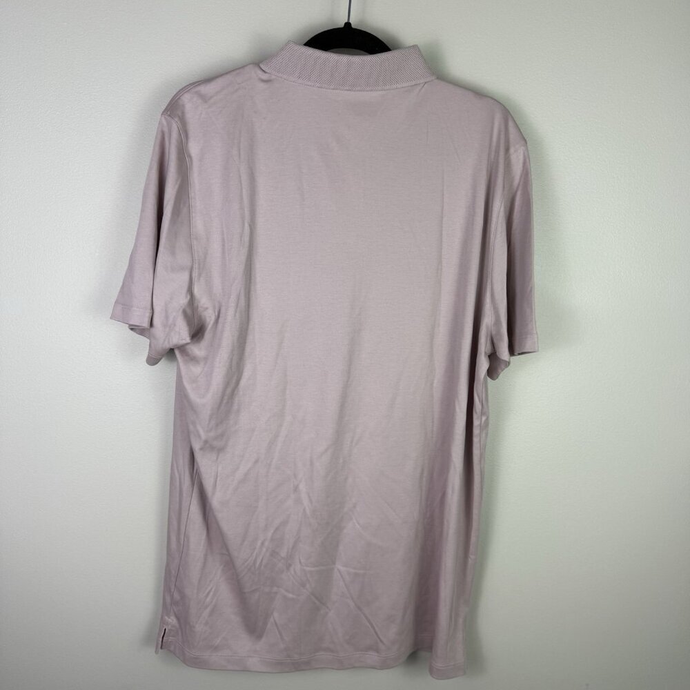 Robert Barakett Men's Polo Shirt Flaw Pink Pima Cotton Luxury Knit Large Soft — image 4 of 8